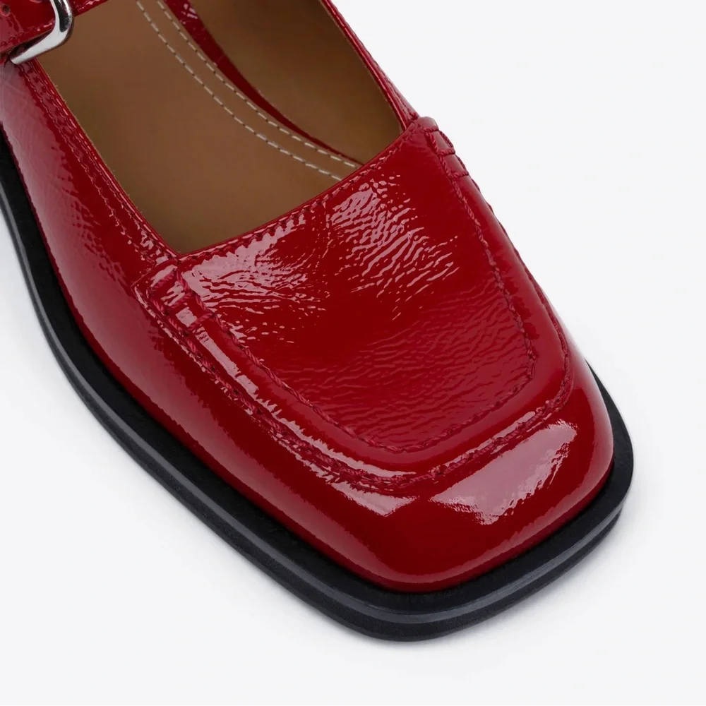 LABUCQ Norman Mary Jane Red Patent Shoes - Picture 8 of 9